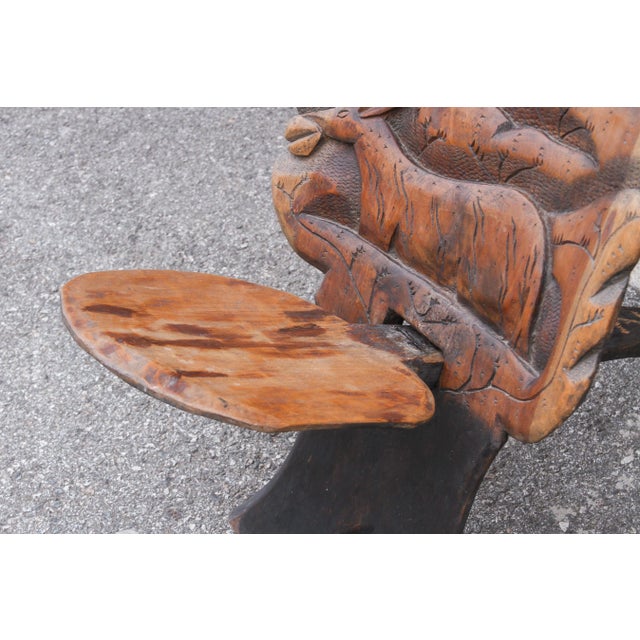 Wood Late 20th Century African Tribal Elephant Chair For Sale - Image 7 of 13