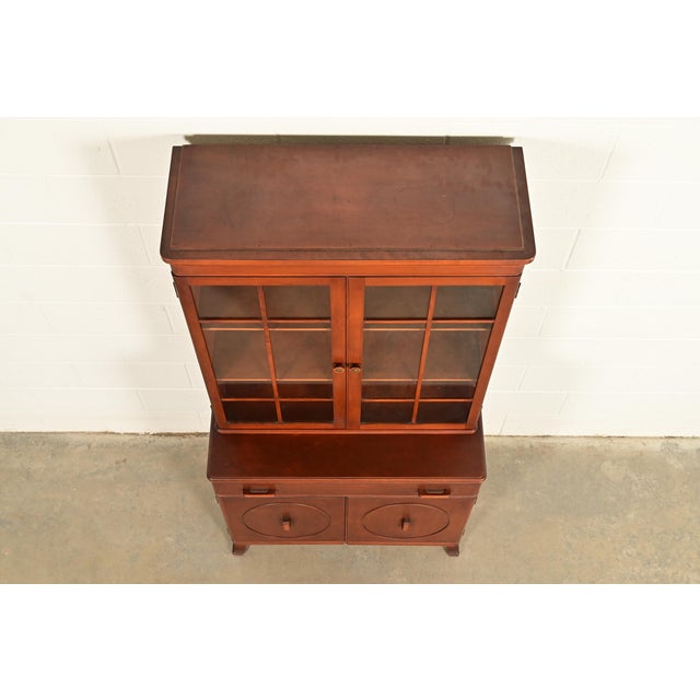 Stickley Brothers Antique Art Deco Maple Breakfront Bookcase Cabinet, Circa 1920s For Sale - Image 12 of 15