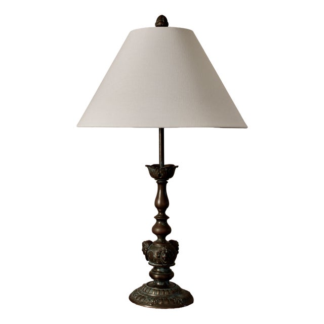 Art Deco Neoclassical Bronze Table Lamp, France, Early 20th Century For Sale