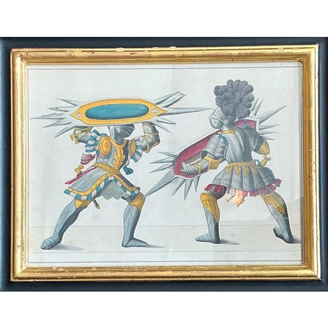 Vintage Medieval Knight Prints in Black Frames - Set of 4 For Sale - Image 15 of 18