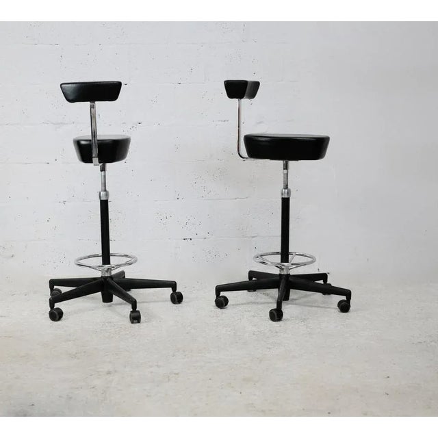 2000 - 2009 Leather and Steel Swivel Stools by George Nelson for Vitra, 2001, Set of 2 For Sale - Image 5 of 18