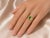 Traditional Late 20th Century 14K Yellow Gold Emerald Pave Diamond Ring, Size 5.5 For Sale - Image 3 of 3