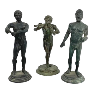 Italian Grand Tour Bronze Statues of Greco-Roman Males, Set of Three