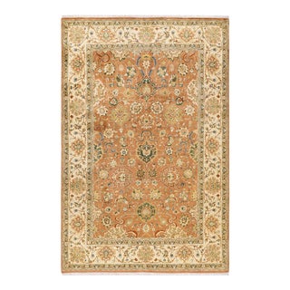 Vintage Moroccan Hand Knotted Wool Area Rug, Gold - 6'2" X 9'6" For Sale