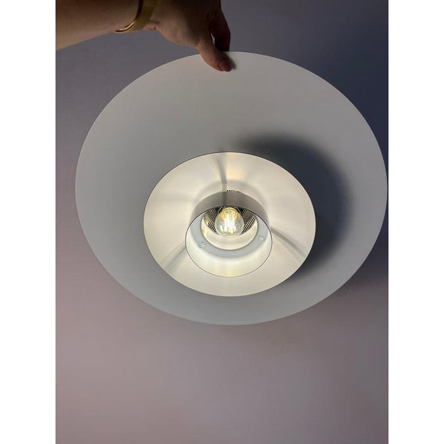 Large Leto Silver Copper Pendant Lamp by Top Lamper, 1980s For Sale - Image 6 of 11