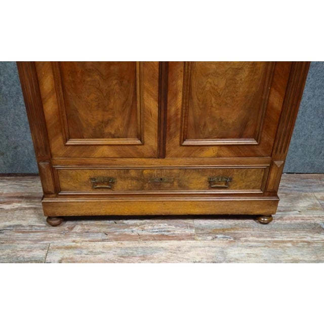 Antique Bieidermeier Style Wardrobe in Walnut, 1800s For Sale - Image 6 of 14