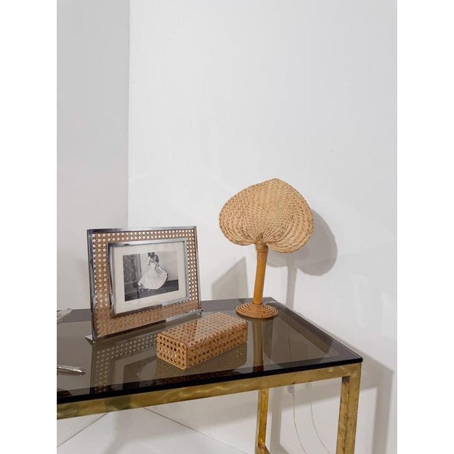 1970s Picture Frame in Acrylic Glass, Cane Webbing and Chrome in the style of Christian Dior, 1970s For Sale - Image 5 of 18