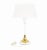 Gerald Thurston Gerald Thurston White Aluminum & Brass Mid Century Table Lamp With Original Plastic Shade & Dimmer For Sale - Image 4 of 12
