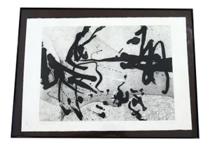 L Campernol The Grinding Cans Black & White Modern Serigraph