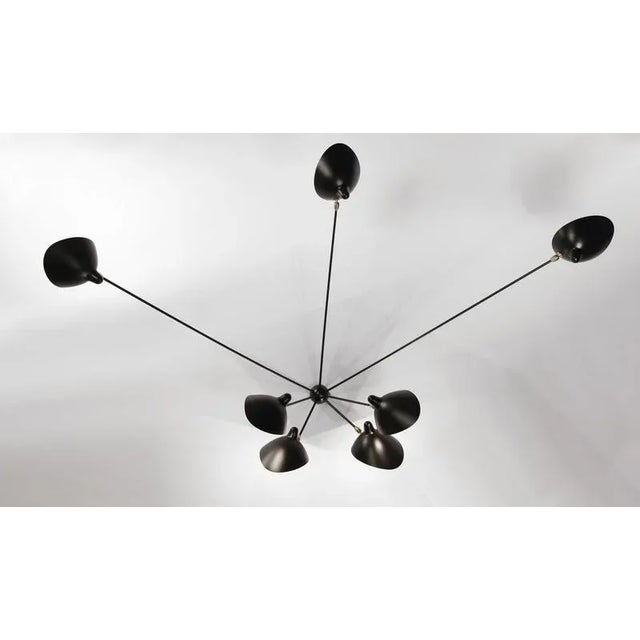 Wall ceiling lamp model 'seven fixed arms spider wall lamp' designed by serge mouille in 1953. Manufactured by editions...