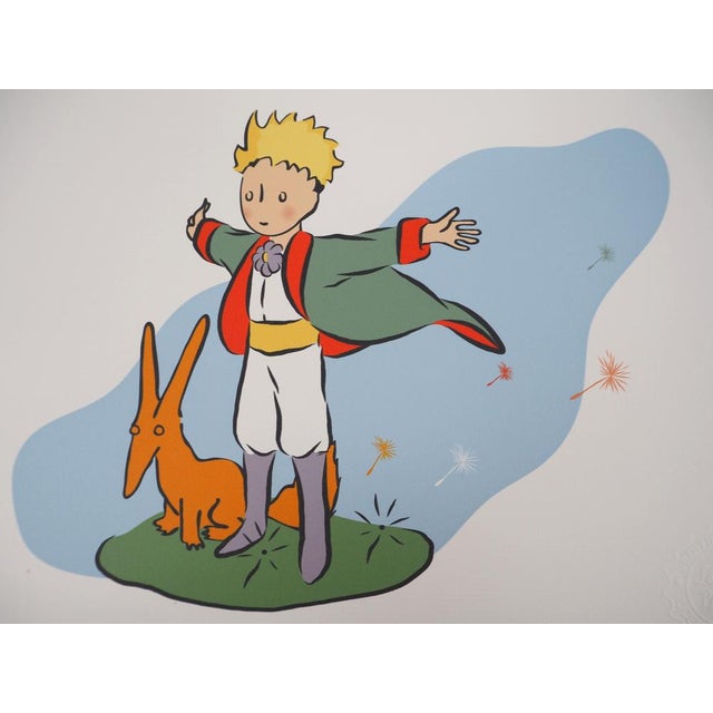 Antoine de Saint-Exupéry (1900-1944) The Little Prince and the Fox Color photolithograph after the artist's work On laid...
