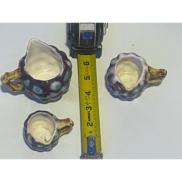 Mid 20th Century Japanese Majolica Loganberry Graduated Pitcher Set ...
