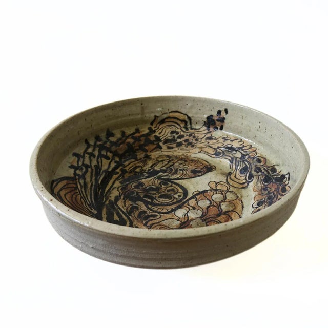 Large Vintage Handmade Ceramic Glazed Bowl from Krukmarakergården, Linköping For Sale - Image 6 of 6