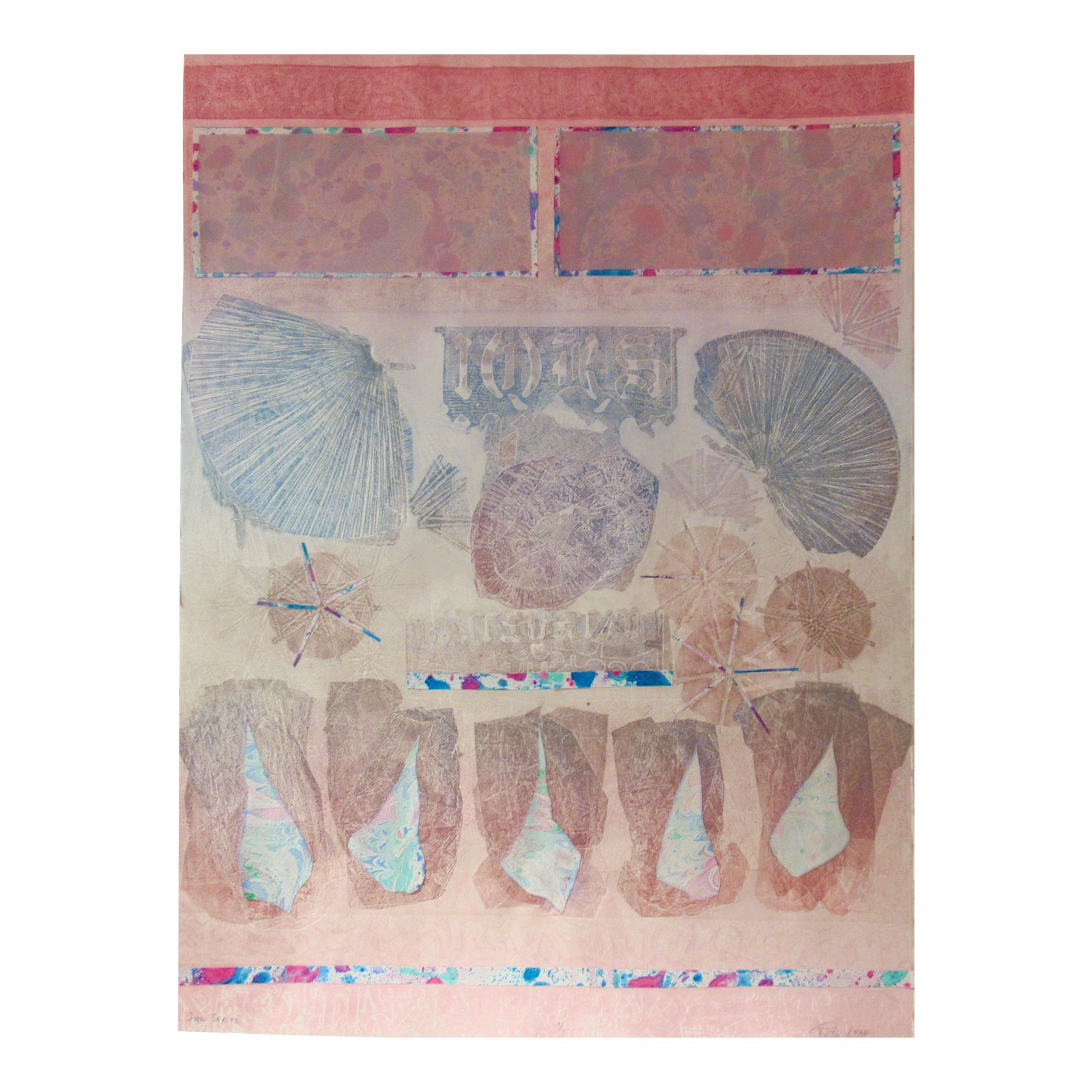 Ruth Leaf Fan Series C. 1990 Collage | Chairish