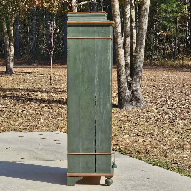 Gorgeous Early 1800s German Hand-Painted Folk Art Wardrobe, Authentic Marriage/Bridal Wardrobe For Sale - Image 9 of 11