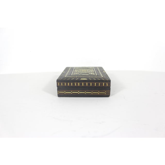 Vintage Inlaid Wood Bone Inlay Box For Sale - Image 11 of 14