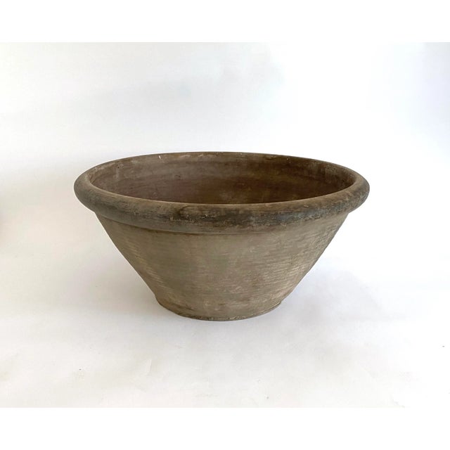Rustic Gray Cement Planter Bowl For Sale - Image 4 of 9