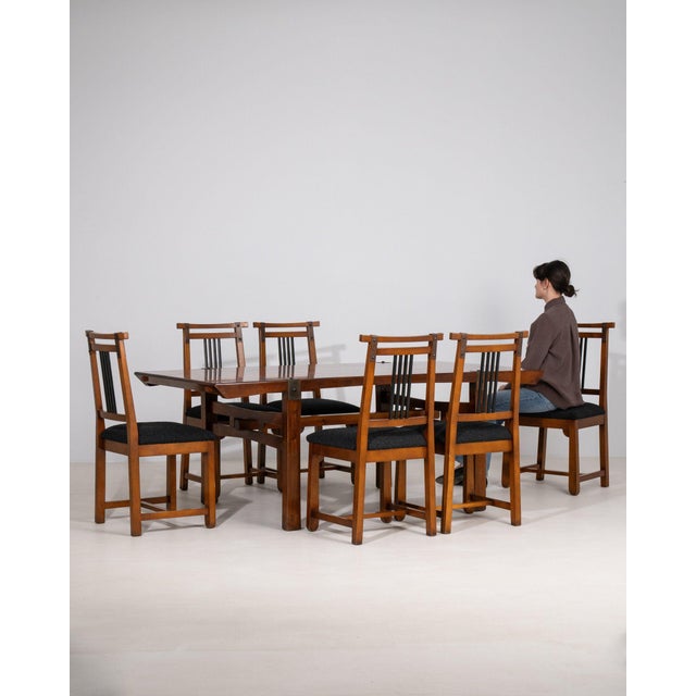 19th Century France Black Wood Dining Set For Sale In Greensboro - Image 6 of 11