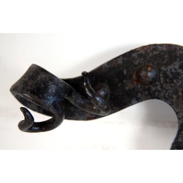 English C.1900's Hand Wrought Iron Arts & Crafts Period Fireplace Surround For Sale - Image 3 of 12