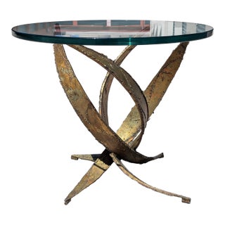 Mid Century Torch Cut Sculptural Brutalist Side Table by Silas Seandel, C1970 For Sale