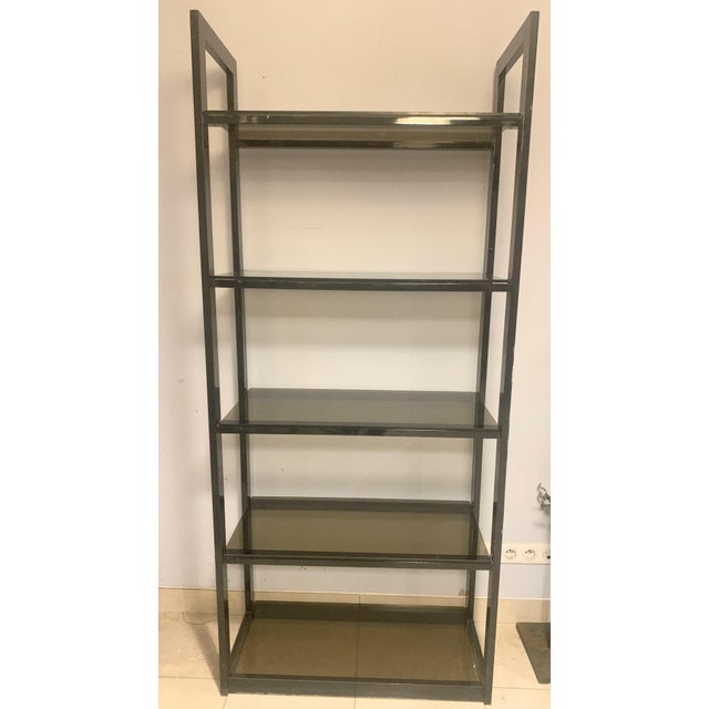 Metal Chrome-Plated Metal and Opaque Glass Shelf, 20th Century For Sale - Image 7 of 10