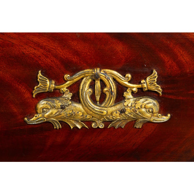 French Empire Antique Mahogany Gilt Bronze Marble Pier Table Circa 1820 For Sale - Image 11 of 18