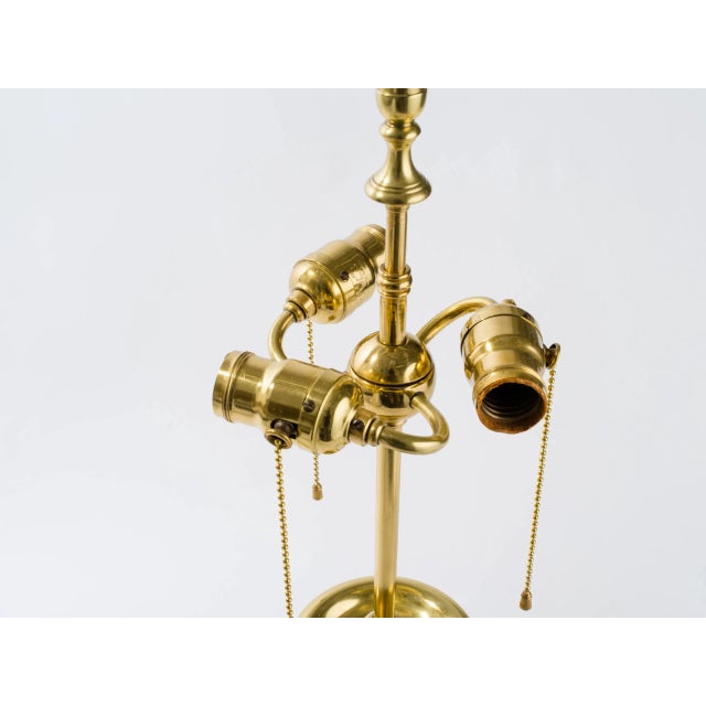Mid-Century Single Cast Brass Lamp For Sale - Image 4 of 8