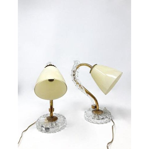Mid-Century Modern Brass and Glass Table Lamp, 1950s Up to 250V (Europe/UK Standard).The wiring of this item may be...