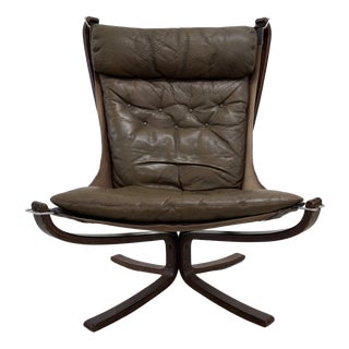 Olive Falcon Chair by Sigurd Ressell for Vatne Furniture, 1960s For Sale