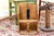 Farmhouse 19th Century American Primitive Wooden Grain Scoop With Folding Support Arm & Iron Hanger For Sale - Image 3 of 18