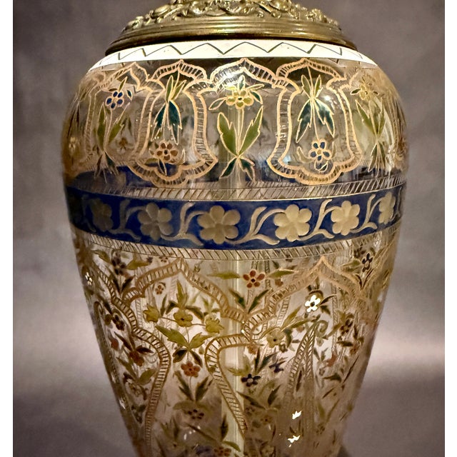 Late 19th Century Late 19th Century Fritz Heckert "Jodhpur" Islamic Revival Enameled Glass Table Lamp For Sale - Image 5 of 10