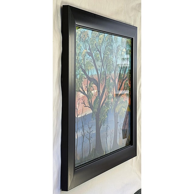 Original Signed and Framed Primitive Outsider Art Acrylic Painting on Canvas For Sale - Image 10 of 12
