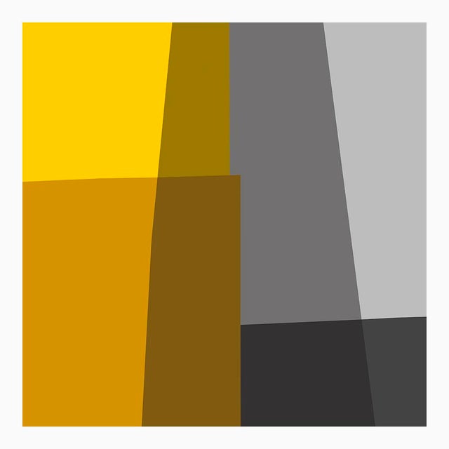 Mid-Century Modern Yellow and Gray Collage Fine Art Print 35" X 45" by Liz Roache For Sale - Image 3 of 6