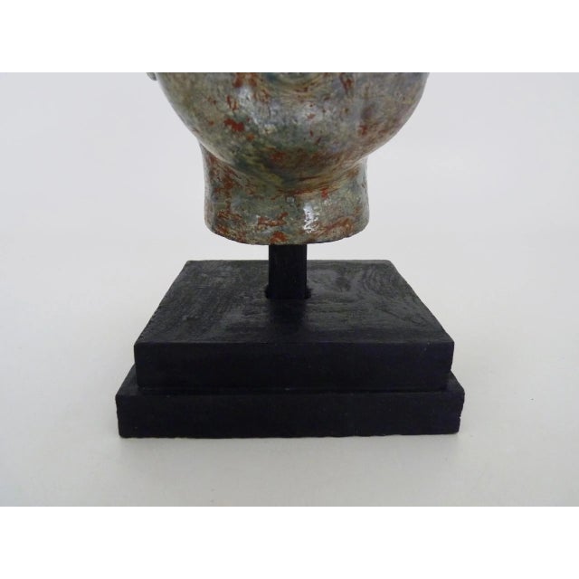 Gray Sculpture of a Child's Face in Glazed Sandstone, Italy, 1970s For Sale - Image 8 of 10