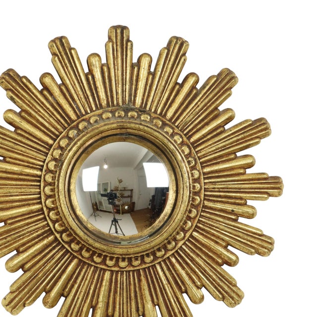 Vintage Gilt Sunburst Mirror, 1960s For Sale - Image 9 of 14