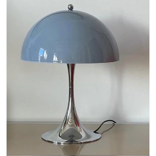 Mid-Century Modern Louis Poulsen Panthella 320 Table Lamp – Grey Opal With High-Luster Chrome – Corded - Brand New in Box For Sale - Image 3 of 5
