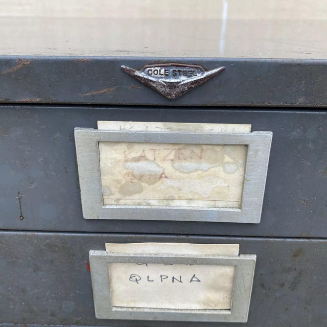 Cole Steel Vintage Cole Steel Metal Industrial Stacking Flat File Map Cabinet W/ 10 Drawers For Sale - Image 4 of 12