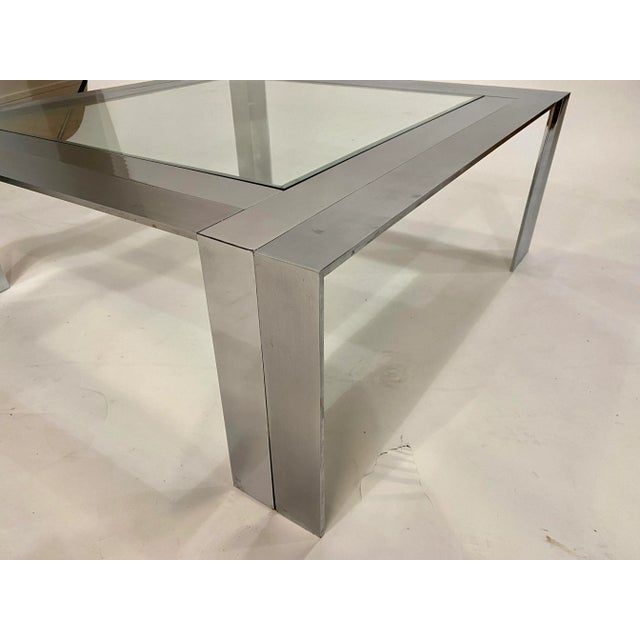 Postmodern Steel and Glass Cocktail Table by Elaine Cohen for Design Institute of America For Sale - Image 6 of 8