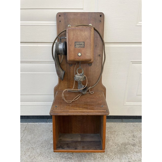 Wood Antique Salt Box Telephone, 1890s For Sale - Image 7 of 7