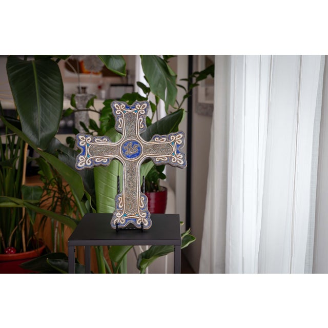 Raku Ceramic Jesus Hominum Salvator Wall Sculpture from Stefania Zoppellaro, 2019 For Sale - Image 4 of 8