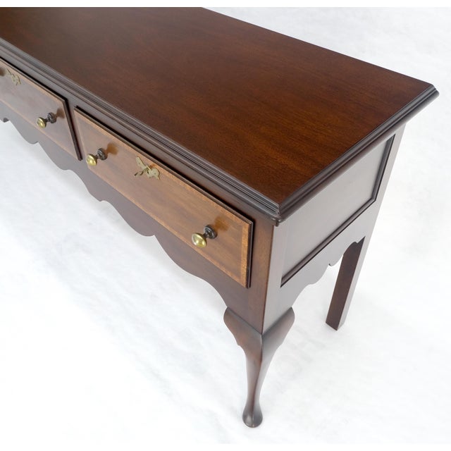 Mid 20th Century Kittinger Solid Mahogany 3 Massive Drawers Queen Anne Sideboard Credenza MINT For Sale - Image 5 of 16