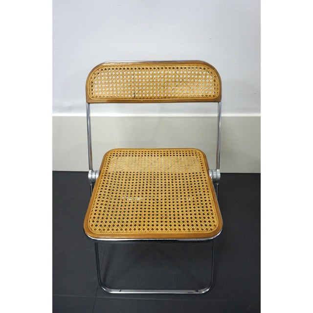 Vintage Plia Chairs in Cane Fabric by Giancarlo Piretti for Anonima Castelli, 1970s, Set of 4 For Sale - Image 15 of 18