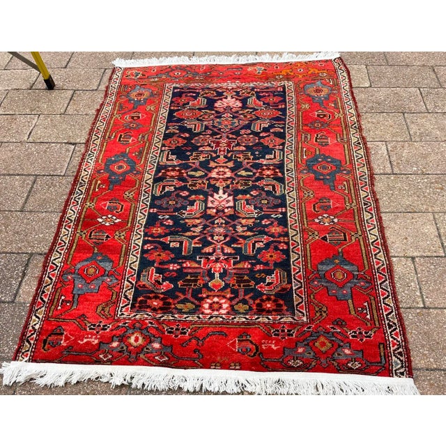 Tribal Early 20th Century Antique Persian Malayer Rug, 3'7" X 5'7" For Sale - Image 3 of 9