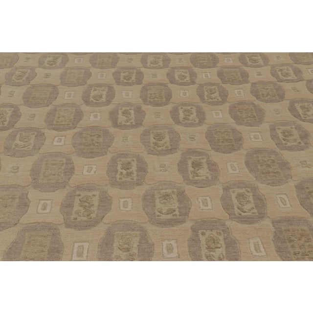 2010s Rug & Kilim’s French Art Deco Style Rug in Beige-Brown With Geometric Patterns For Sale - Image 5 of 8