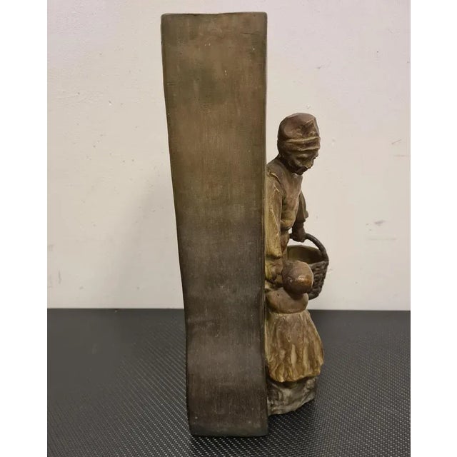 Sculpture Vase in Painted Terracotta, 1920s For Sale - Image 9 of 11