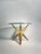 Welded Steel Side Table Form. Gold Paint Finish. Sold without Glass. Photographed using a 30" Diameter Glass. We have one...