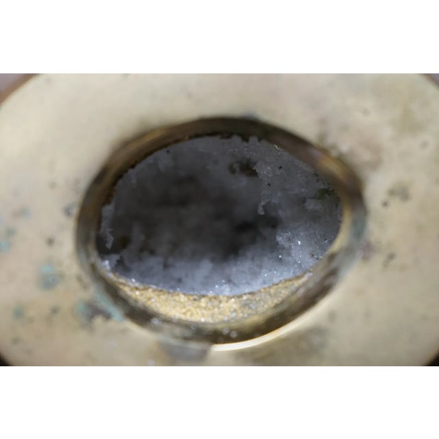 Vintage 1980s Dolbi Cashier Brass Globe Vase With Botanical Relief For Sale In Baltimore - Image 6 of 11