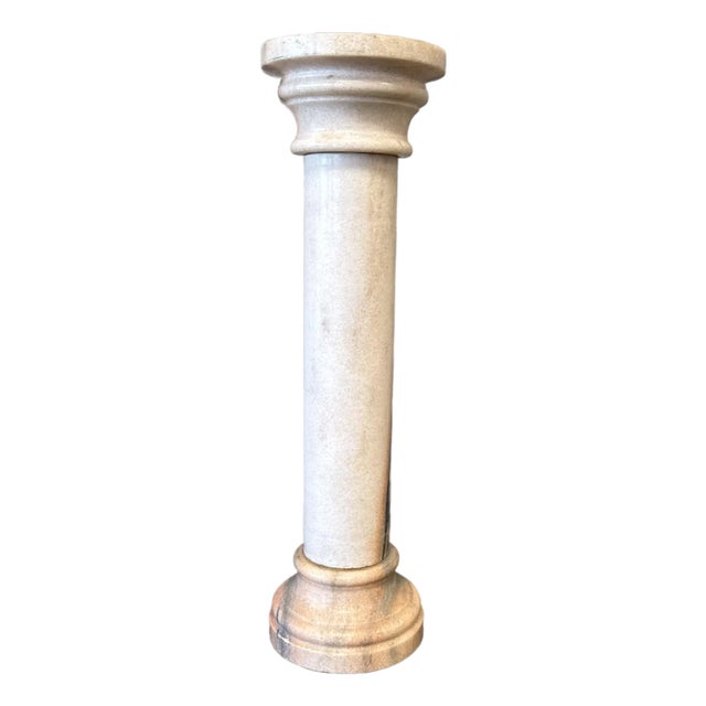 Vintage Blush Marble Column Pedestal #5 For Sale