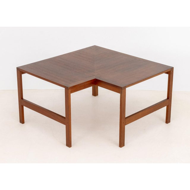 France & Son Knudsen & Lind X France & Son Walnut Corner Table For Sale - Image 4 of 10