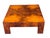 Striking vintage waterfall coffee table crafted in richly figured burl wood veneer. This sculptural piece features a...